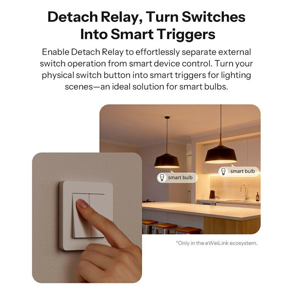 SONOFF MINI-2GS 2-Gang Smart Switch WiFi Matter-Compatible with Dual Load Control  /  Voice Assistant for Home Automation