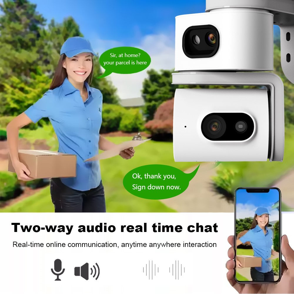 QD01 Dual Screen Camera Night Vision Automatic Tracking WiFi IP Surveillance Camera