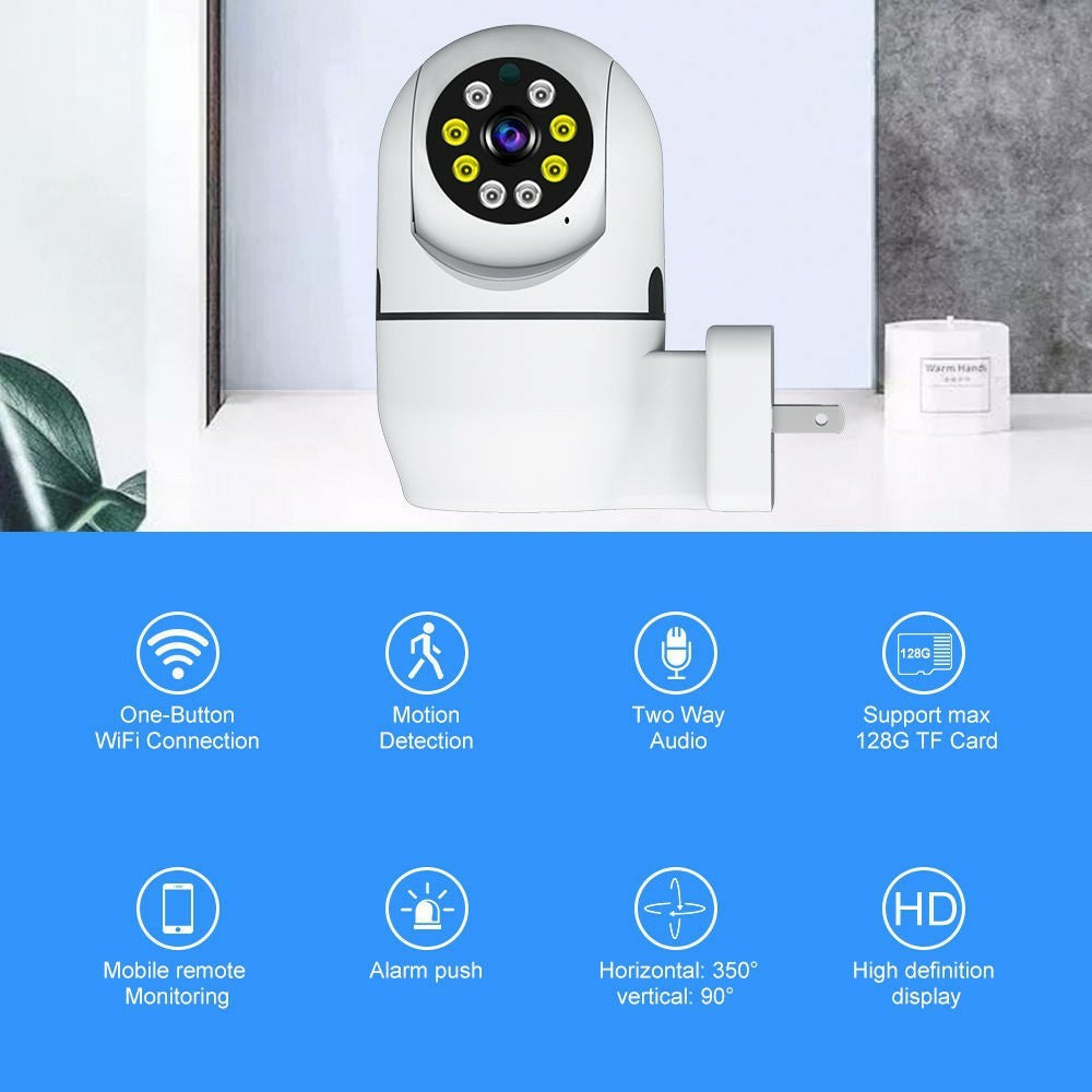 1080P HD WiFi Security Camera Plug-in Night Vision APP Control Camera Support AP / P2P Connection