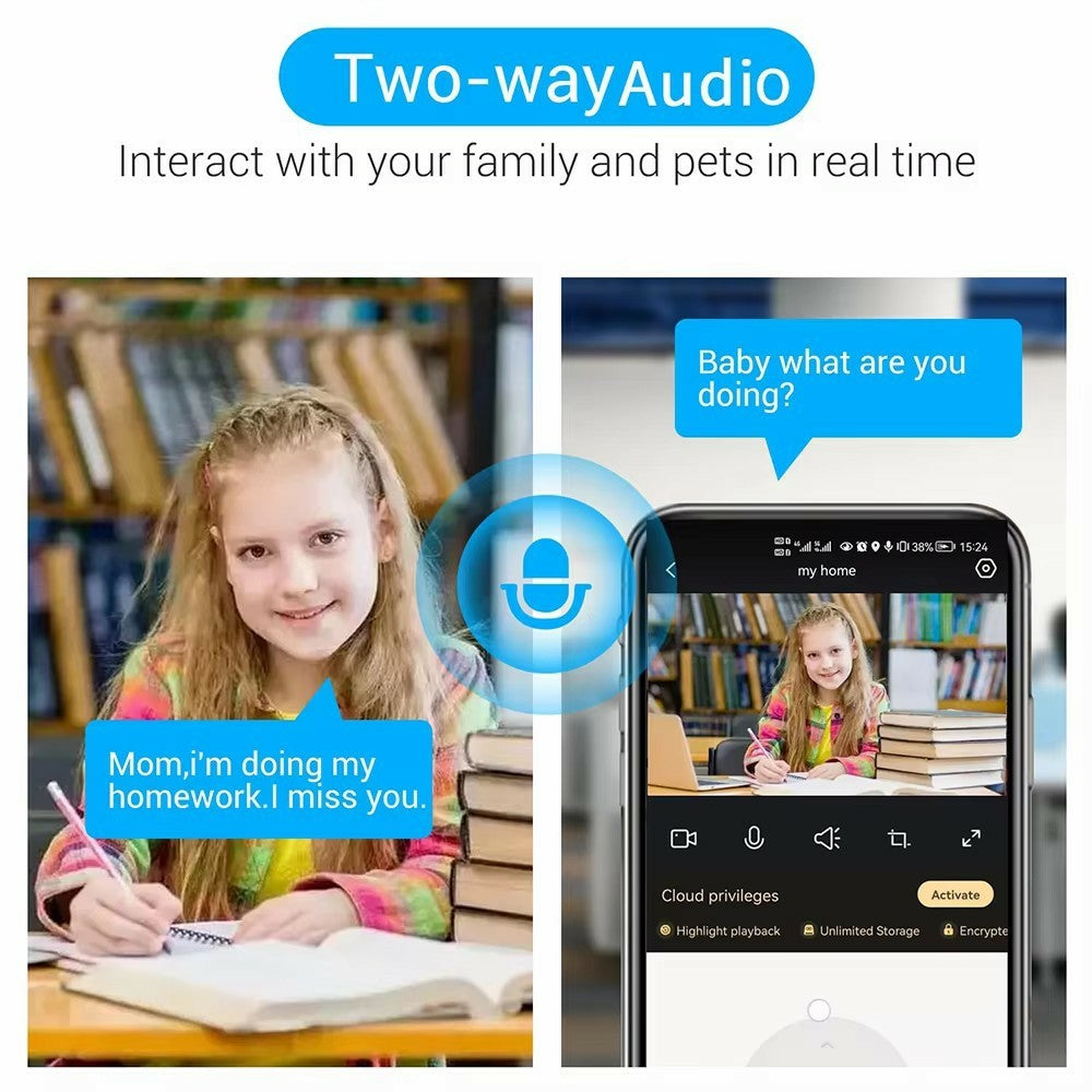 1080P HD WiFi Security Camera Plug-in Night Vision APP Control Camera Support AP / P2P Connection