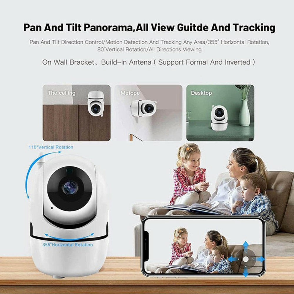 Two Way Audio Baby Monitor WiFi Camera 355 Degree Intelligent Security Camera with Microphone
