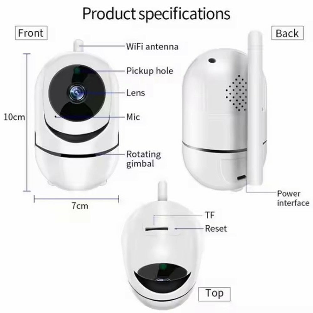 Two Way Audio Baby Monitor WiFi Camera 355 Degree Intelligent Security Camera with Microphone