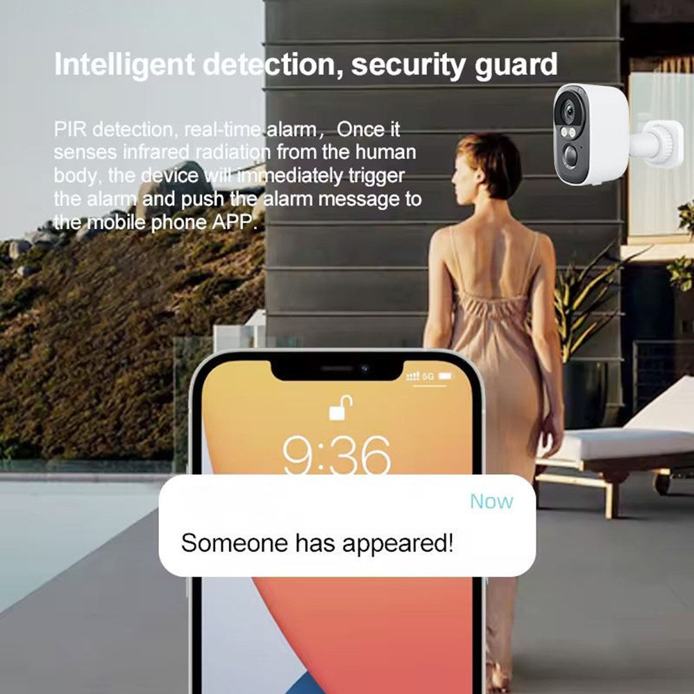 T98 WiFi Tuya APP Control Camera Solar Powered Night Vision AI Digital NVR Cloud 2K 3MP Security Camera, 3.7V 5200mAh