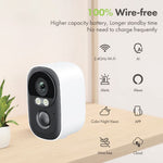 T98 WiFi Tuya APP Control Camera Solar Powered Night Vision AI Digital NVR Cloud 2K 3MP Security Camera, 3.7V 5200mAh