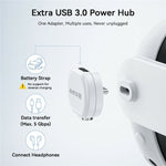 AMVR CK1 1.2m Magnetic Charging Cable for Quest 3  /  3S  /  Pro VR  Headset 18W Fast Charging Type-C Cable with Adapter
