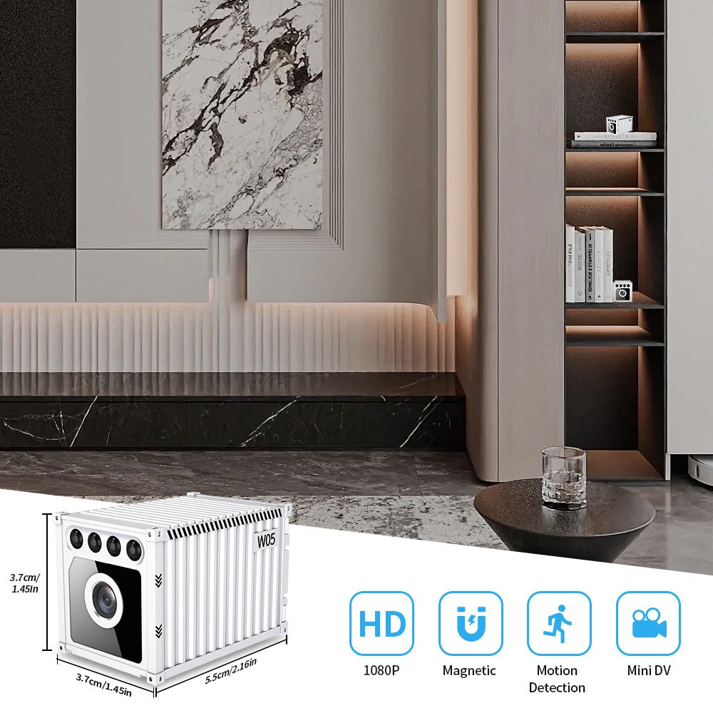 W05 Container Design Mini WiFi Camera Human Body Detection 1080P HD Night Vision Security Camera
