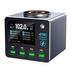 WLX-F1+ Smart Display Trådløs Opladningsstation 100W Hurtigopladende Multi-Port GaN Skrivebordsoplader