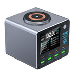 WLX-F1+ Smart Display Trådløs Opladningsstation 100W Hurtigopladende Multi-Port GaN Skrivebordsoplader