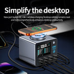 WLX-F1+ Smart Display Trådløs Opladningsstation 100W Hurtigopladende Multi-Port GaN Skrivebordsoplader