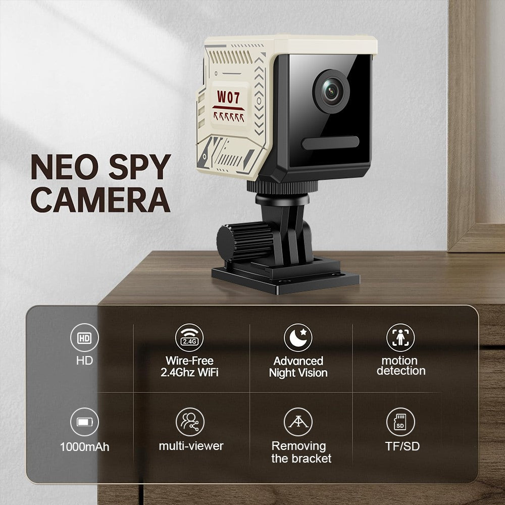 W07 WiFi Mini Compact Security Camera 1080P HD Night Vision Motion Detection Remote Monitor for Home (No Memory Card)