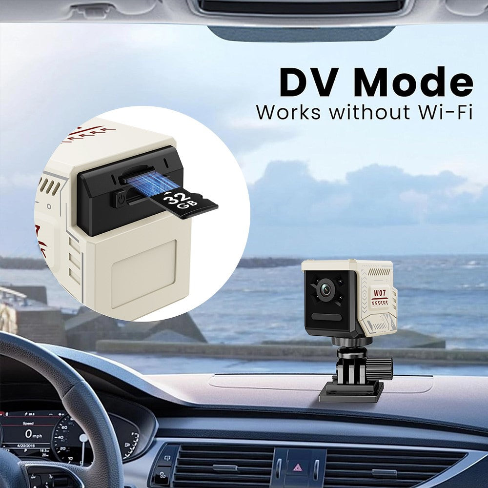 W07 WiFi Mini Compact Security Camera 1080P HD Night Vision Motion Detection Remote Monitor for Home (No Memory Card)