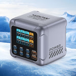 BK-126D 6 USB-C + 2 USB-A 8-Port GaN Skrivebordsoplader 140W Hurtigopladningsstation med Farverig LCD-skærm