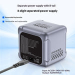 BK-126D 6 USB-C + 2 USB-A 8-Port GaN Skrivebordsoplader 140W Hurtigopladningsstation med Farverig LCD-skærm