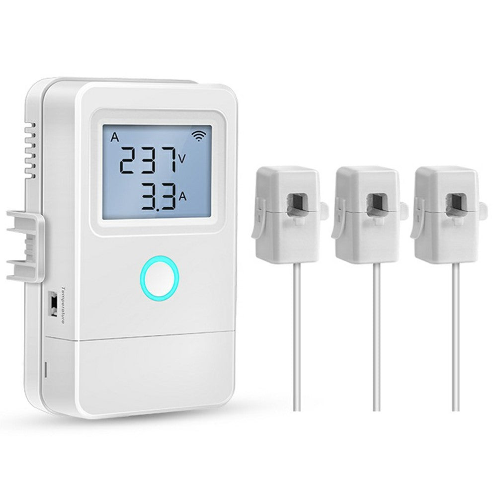 PW03 trefas WiFi-smartenergimätare med LCD-skärm, temperaturlarm och smart energimonitor för hem och industri