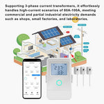 PW03 trefas WiFi-smartenergimätare med LCD-skärm, temperaturlarm och smart energimonitor för hem och industri