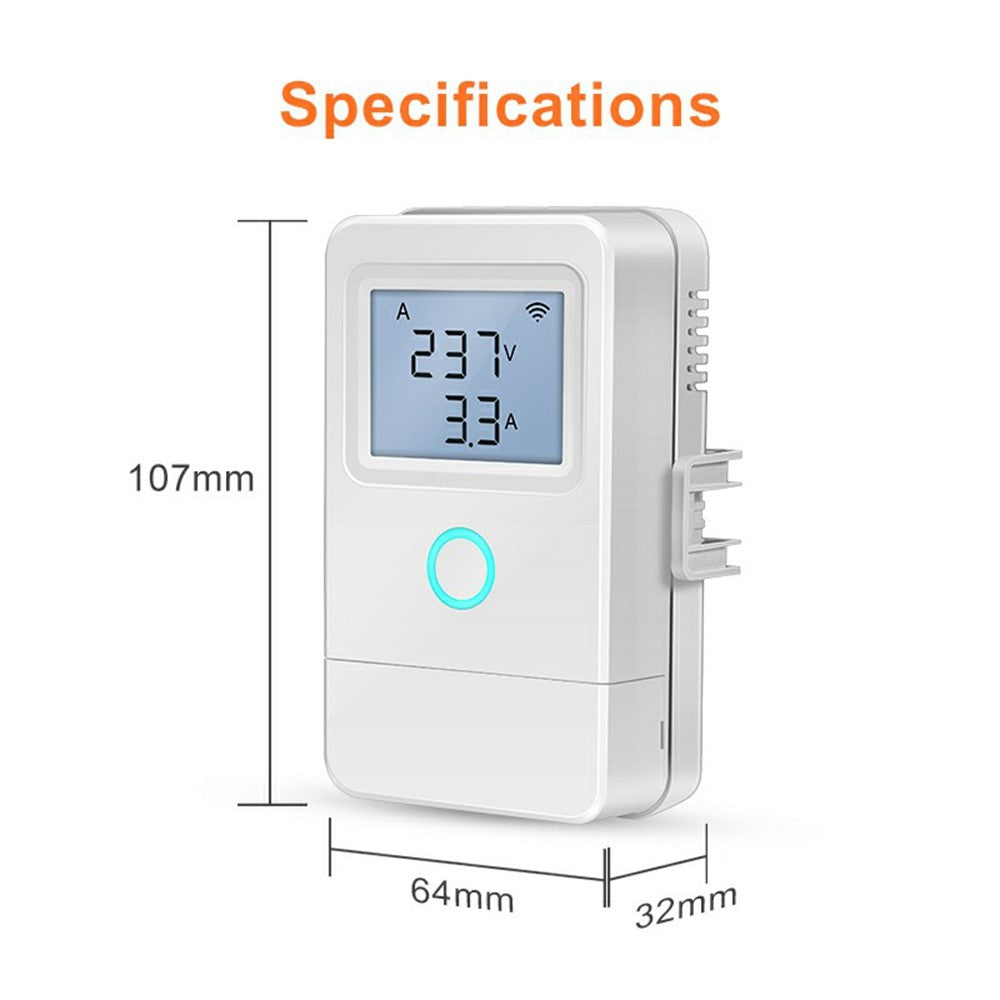PW03 trefas WiFi-smartenergimätare med LCD-skärm, temperaturlarm och smart energimonitor för hem och industri