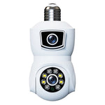 V380 WiFi Dual Lens Bulb Security Camera 360 Degrees Panoramic Night Vision Two-Way Audio Surveillance Camera for Home Outdoor