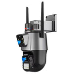 V380 WiFi Dual Lens Dual Screen Security Camera 2MP+2MP HD Outdoor Wireless PTZ IP Surveilance Camera with Night Vision