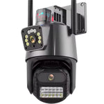 V380 4G Dual Lens Dual Screen Security Camera 2MP+2MP HD Outdoor Wireless PTZ IP Surveilance Camera with Night Vision