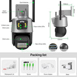 V380 4G Dual Lens Dual Screen Security Camera 2MP+2MP HD Outdoor Wireless PTZ IP Surveilance Camera with Night Vision