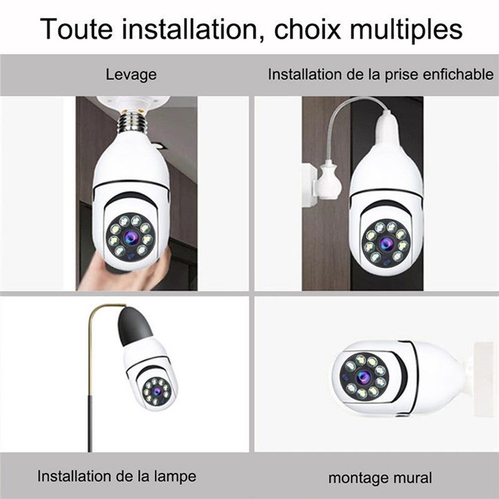 E27 Bulb Camera 360 Degree Pan 1080P Full HD Wireless Security Monitor Night Vision WiFi Camera