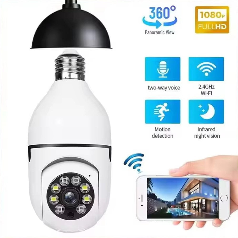 E27 Bulb Camera 360 Degree Pan 1080P Full HD Wireless Security Monitor Night Vision WiFi Camera