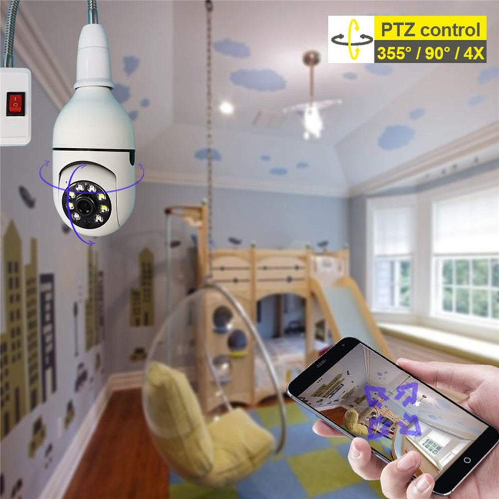E27 Bulb Camera 360 Degree Pan 1080P Full HD Wireless Security Monitor Night Vision WiFi Camera