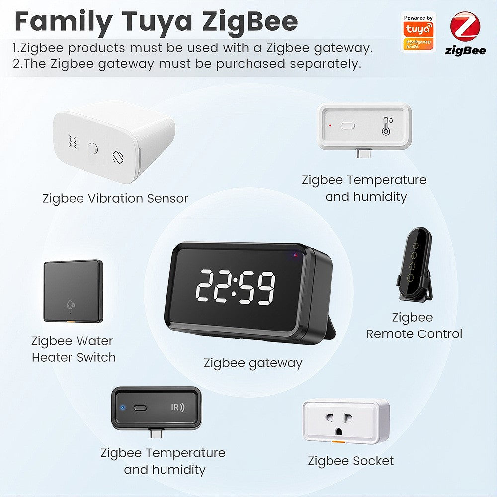 ZD100 Zigbee 3-In-1 Vibration Sensor IP67 Waterproof Tilt Drop Smart Alarm for Security Monitor