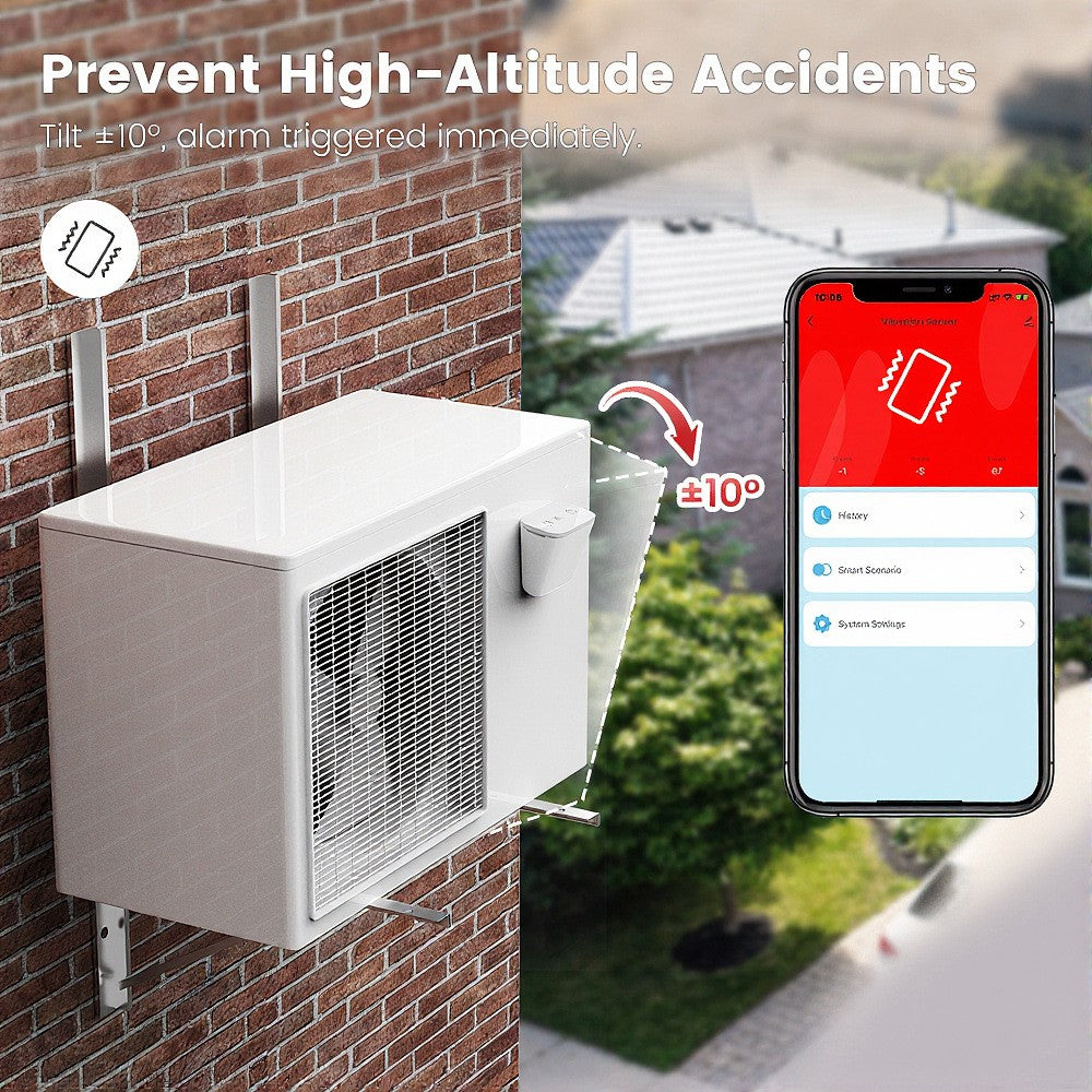 ZD100 Zigbee 3-In-1 Vibration Sensor IP67 Waterproof Tilt Drop Smart Alarm for Security Monitor