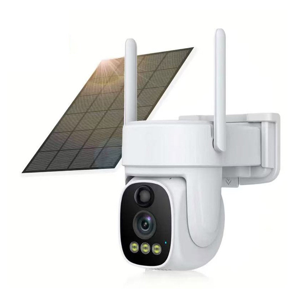 V380 Solar Powered Security Camera Night Vision 3MP HD Outdoor WiFi Surveillance PTZ Camera