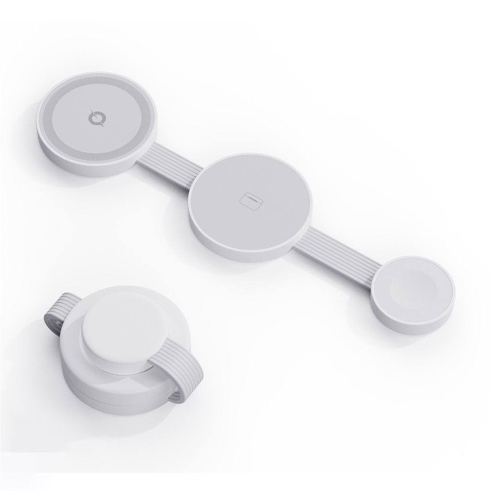 Y333 3 in 1 Wireless Charger for iPhone/AirPods/Apple Watch Foldable Desktop Stand 15W Fast Charging Station