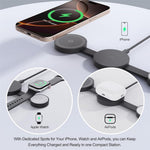 Y333 3 in 1 Wireless Charger for iPhone/AirPods/Apple Watch Foldable Desktop Stand 15W Fast Charging Station