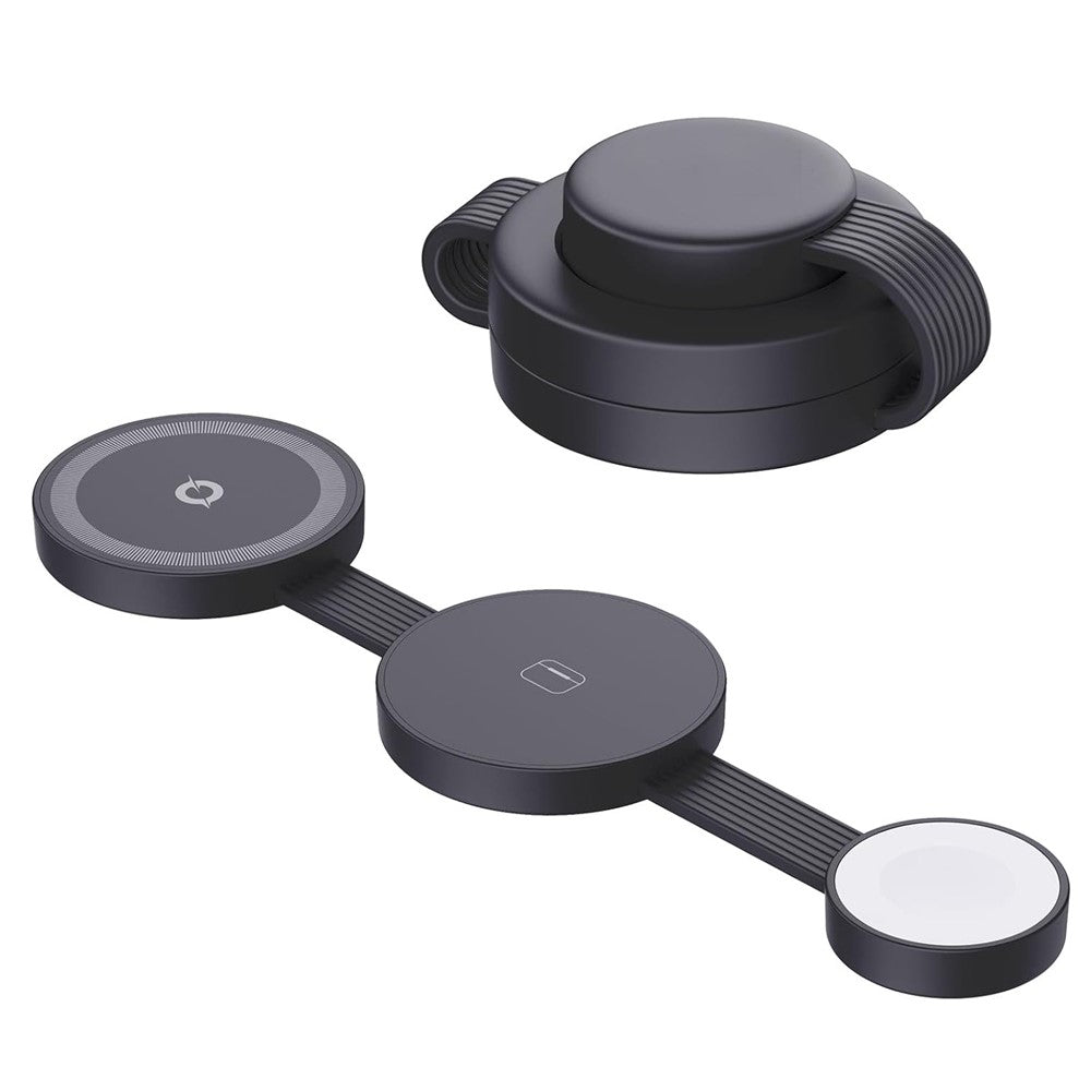 Y333 3-i-1 trådløs oplader til iPhone/AirPods/Apple Watch foldbar skrivebordsstander 15W hurtigopladningsstation