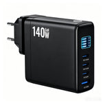 140W GaN Wall Charger with TFT Display 3 USB-C + 1 USB-A Fast Charging Power Adapter, EU Plug
