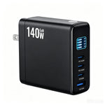 140W GaN Wall Charger with TFT Display 3 USB-C + 1 USB-A Fast Charging Power Adapter, US Plug