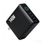140W GaN vægoplader med TFT-display, 3 USB-C + 1 USB-A hurtigopladende strømadapter, US-stik