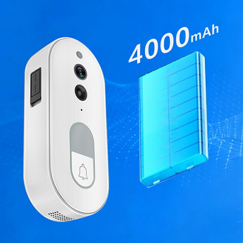 DB400A01 Smart Videodörrklocka 720P 160 graders vidvinkel PIR-rörelsedetektering Nattseende 2-vägs ljud Tuya WiFi-dörrklocka