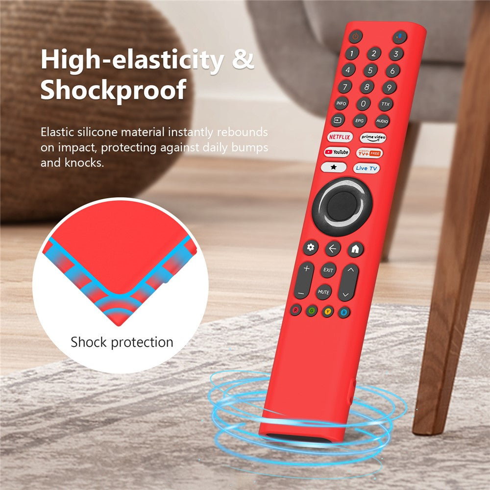 Til Xiaomi XMRM-P3 TV Fjernbetjening Silikone Etui Stødsikkert Anti-Støv Fuld Beskyttelsescover med Snor
