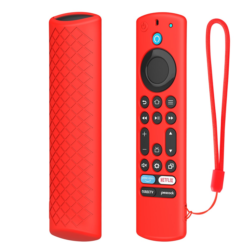 Silikoneetui til Amazon Fire TV Alexa Voice (2023) Fjernbetjening Stødsikkert Fuldt Dækken Skridsikkert Beskyttelsesetui med Halsrem