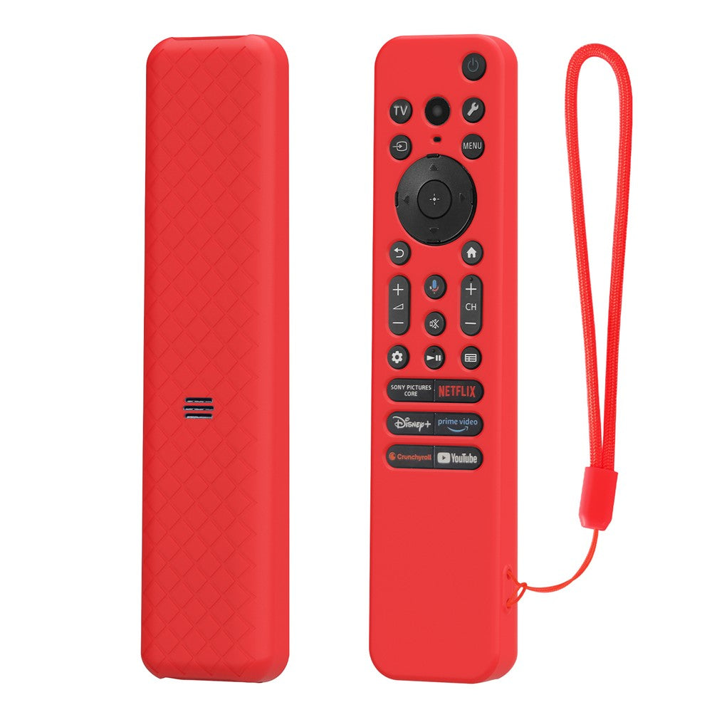 Silicone Case for Sony RMF-TX920U / RMF-TX910U Remote Control Diamond Texture Anti-Slip Shockproof Protective Cover with Wrist Strap