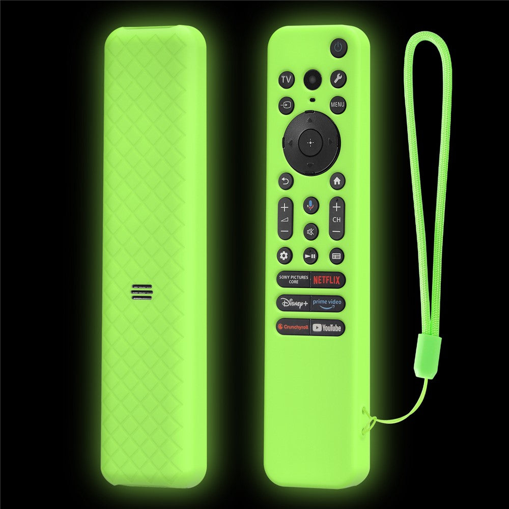 Silicone Case for Sony RMF-TX920U / RMF-TX910U Remote Control Diamond Texture Anti-Slip Shockproof Protective Cover with Wrist Strap