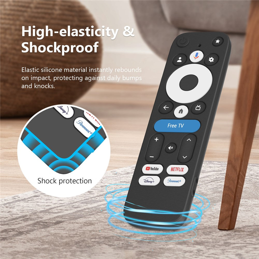 Silicone Case for Walmart onn.Google TV Box 4K Pro (2025) Remote Control Diamond Texture Anti-Slip Protective Cover with Lanyard
