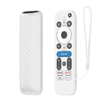 Silicone Case for Walmart onn.Google TV Box 4K Pro (2025) Remote Control Diamond Texture Anti-Slip Protective Cover with Lanyard