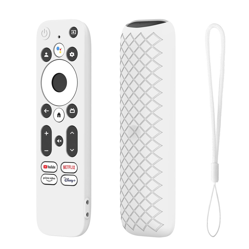 Silicone Protector Cover for Walmart Onn. Android TV 2K FHD Streaming Stick Remote Control Diamond Texture Anti-Slip Protective Case with Lanyard