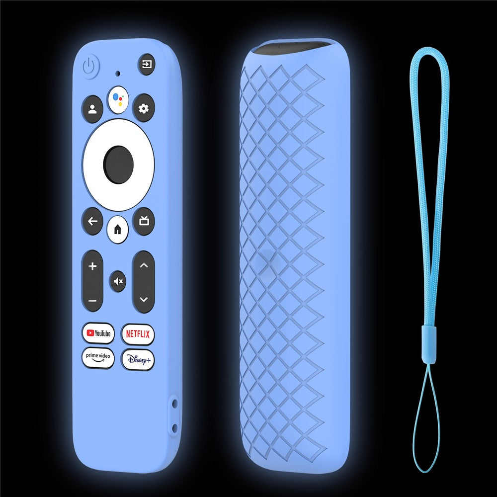 Silicone Protector Cover for Walmart Onn. Android TV 2K FHD Streaming Stick Remote Control Diamond Texture Anti-Slip Protective Case with Lanyard