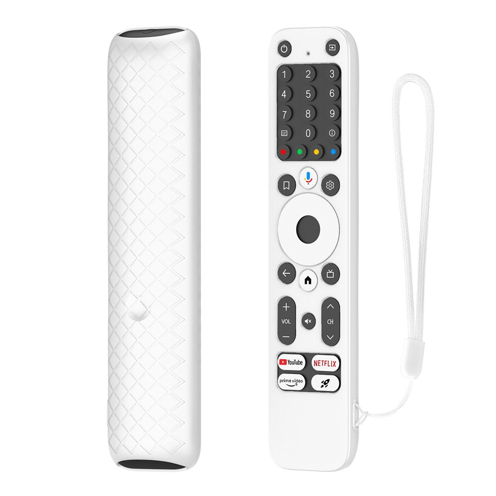For Homatics Box R 4K Remote Control Silicone Case Diamond Texture Anti-Slip Shockproof Protective Cover with Lanyard