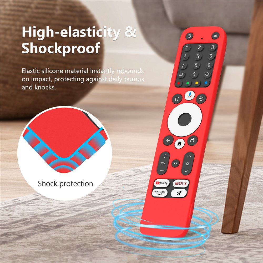 For Homatics Box R 4K Remote Control Silicone Case Diamond Texture Anti-Slip Shockproof Protective Cover with Lanyard