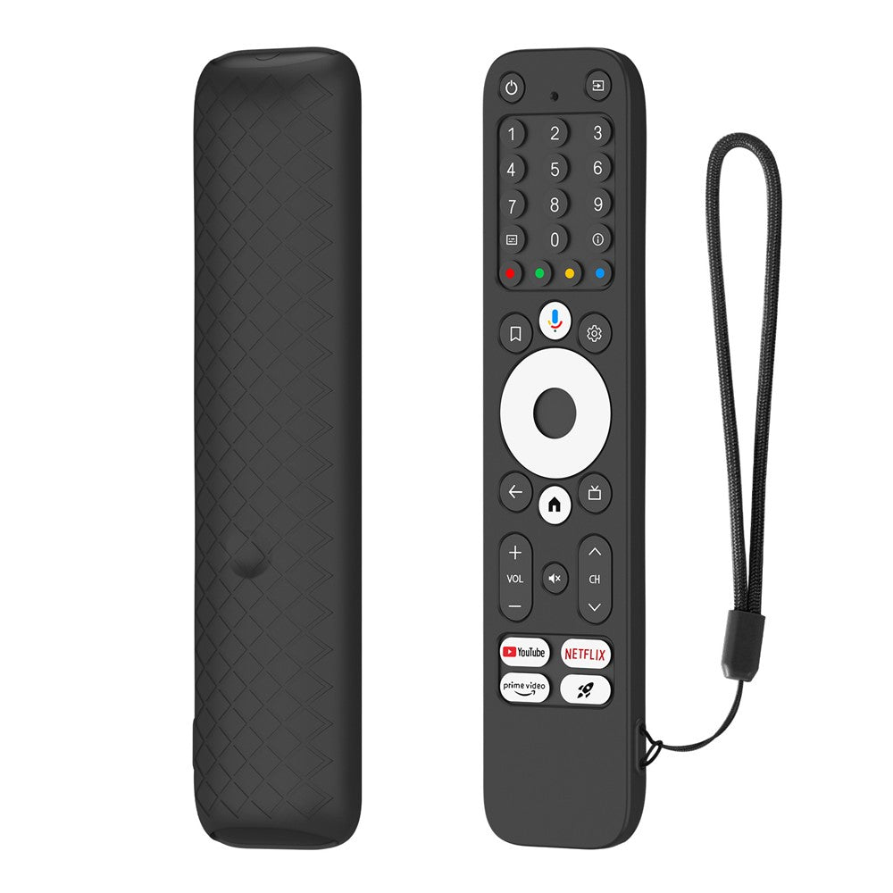 For Homatics Box R 4K Remote Control Silicone Case Diamond Texture Anti-Slip Shockproof Protective Cover with Lanyard