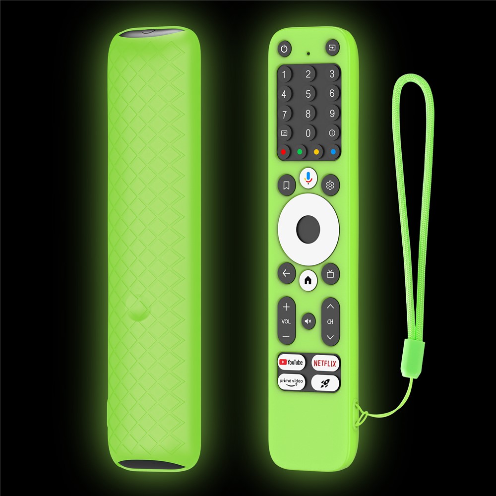 For Homatics Box R 4K Remote Control Silicone Case Diamond Texture Anti-Slip Shockproof Protective Cover with Lanyard