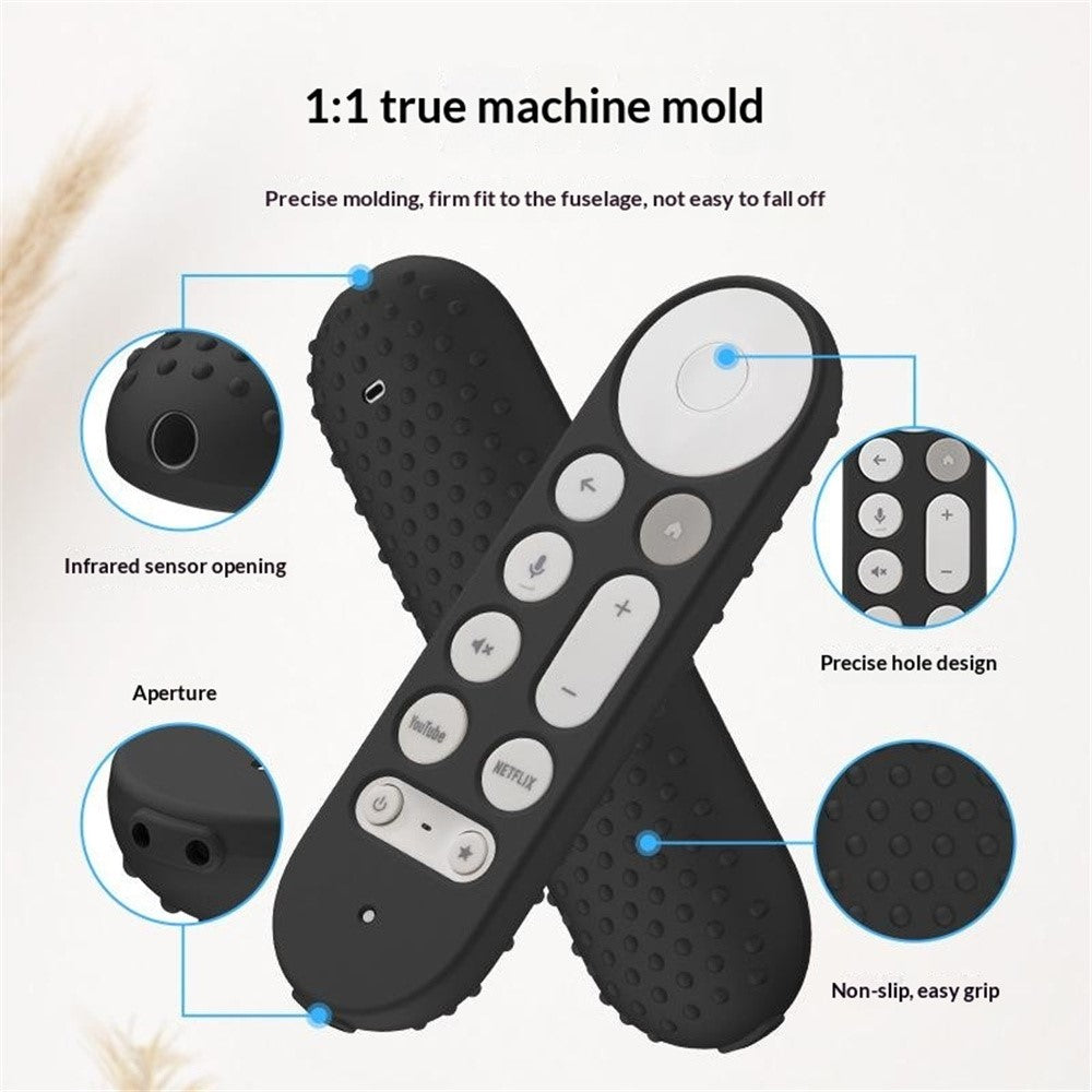 Silicone Case for Google TV Streamer 4K Remote Control Anti-Slip Shockproof Protective Cover with Lanyard